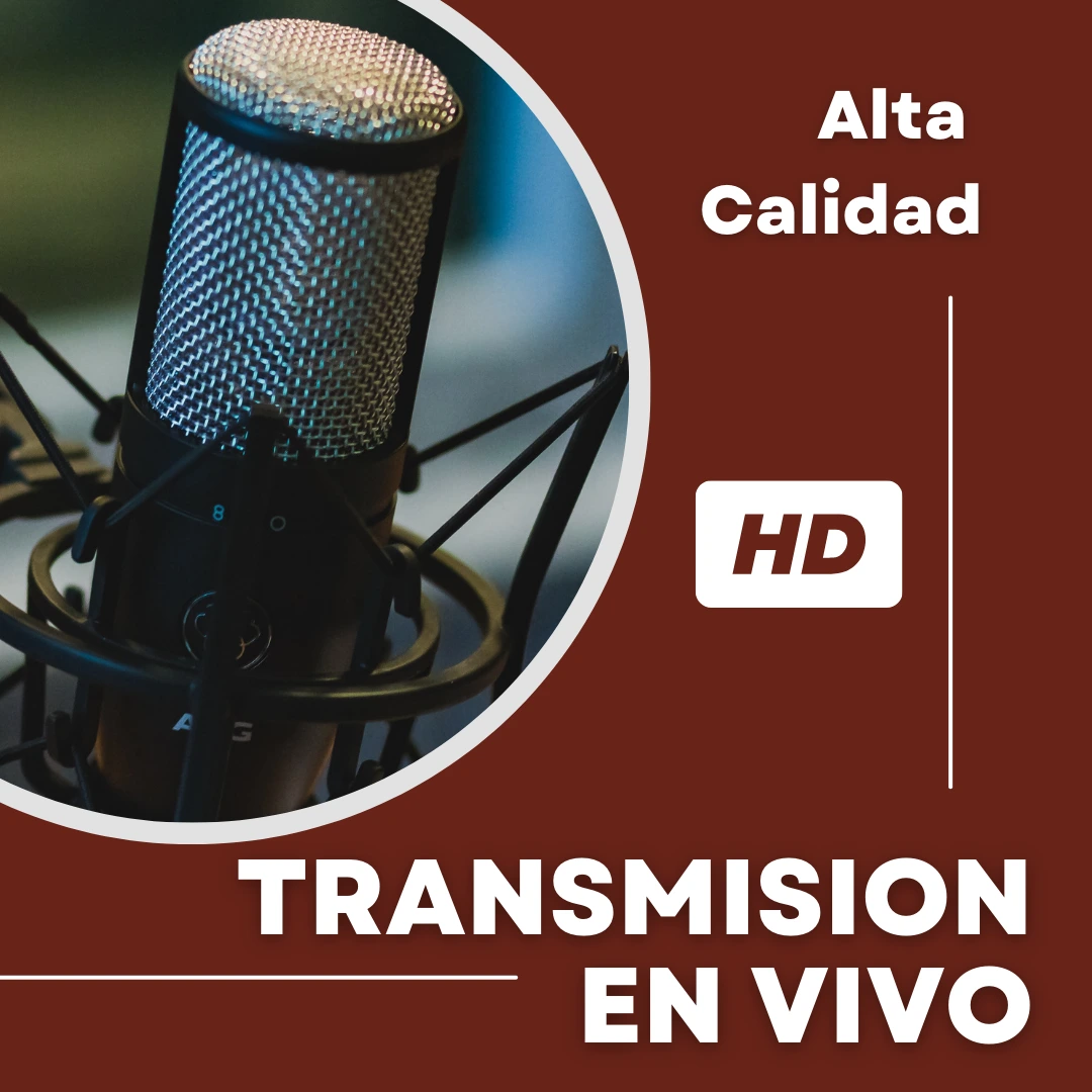 Imagen de transmision en vivo con un micrófono
