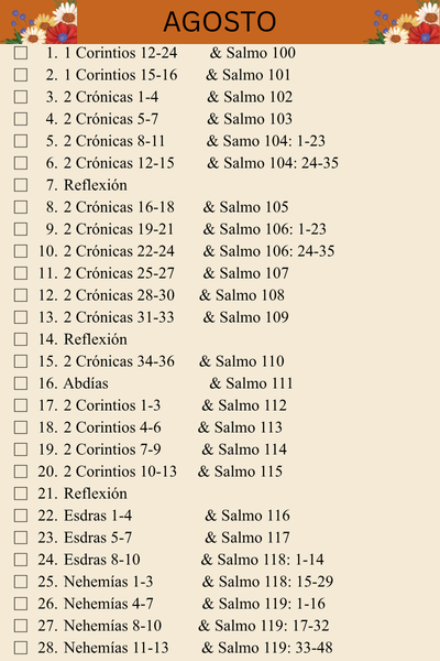 August Study Plan