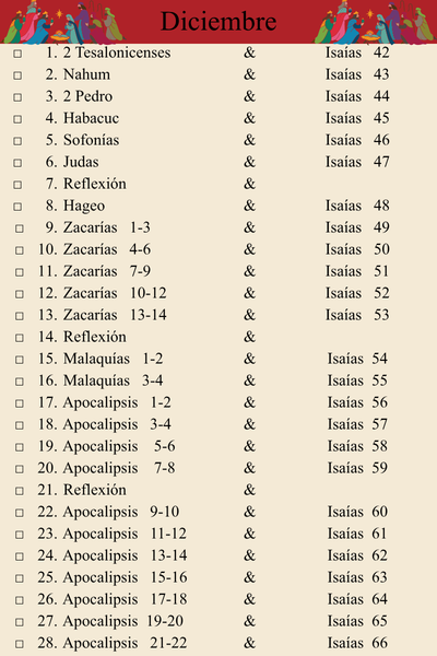 December Study Plan