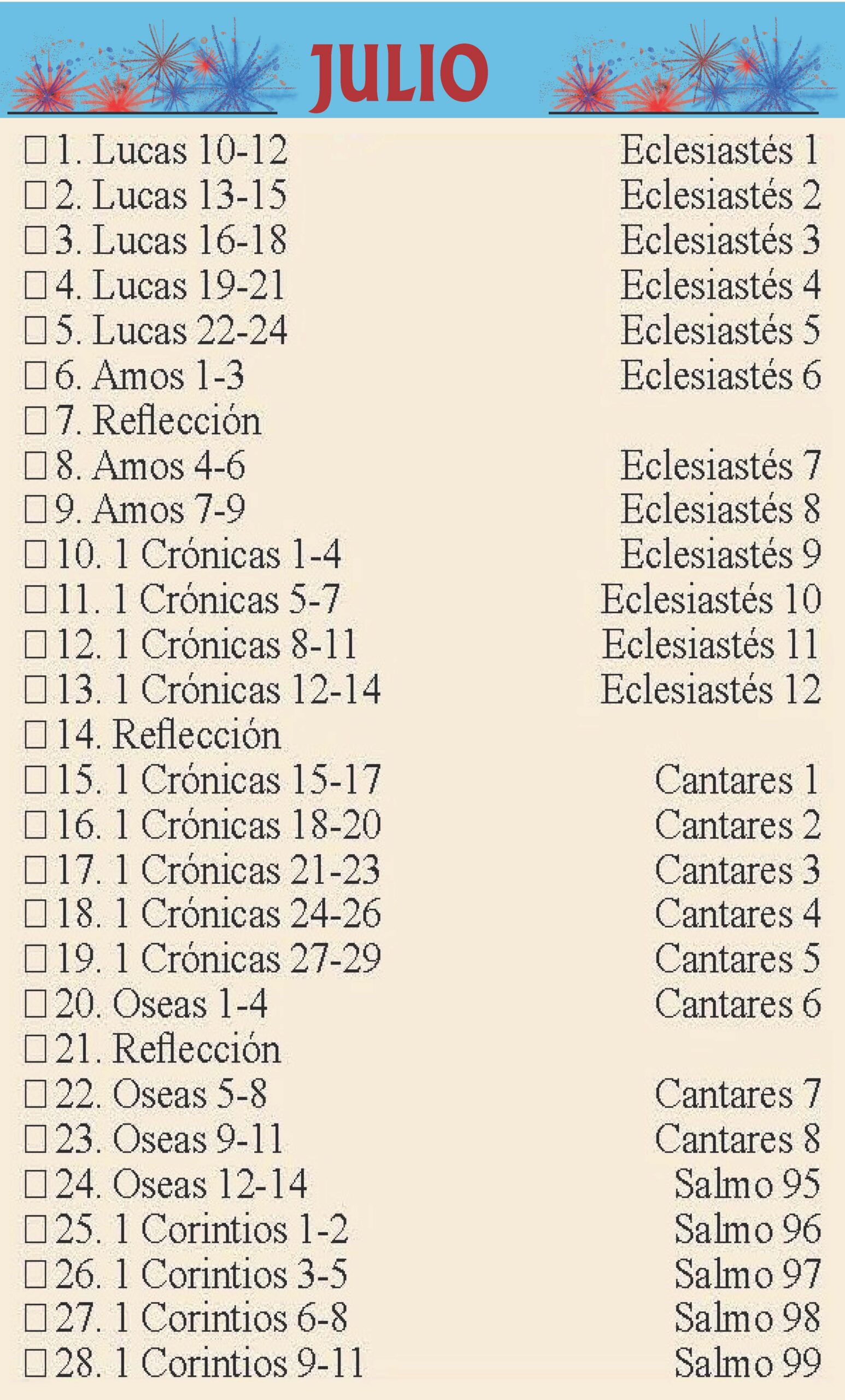 July Study Plan