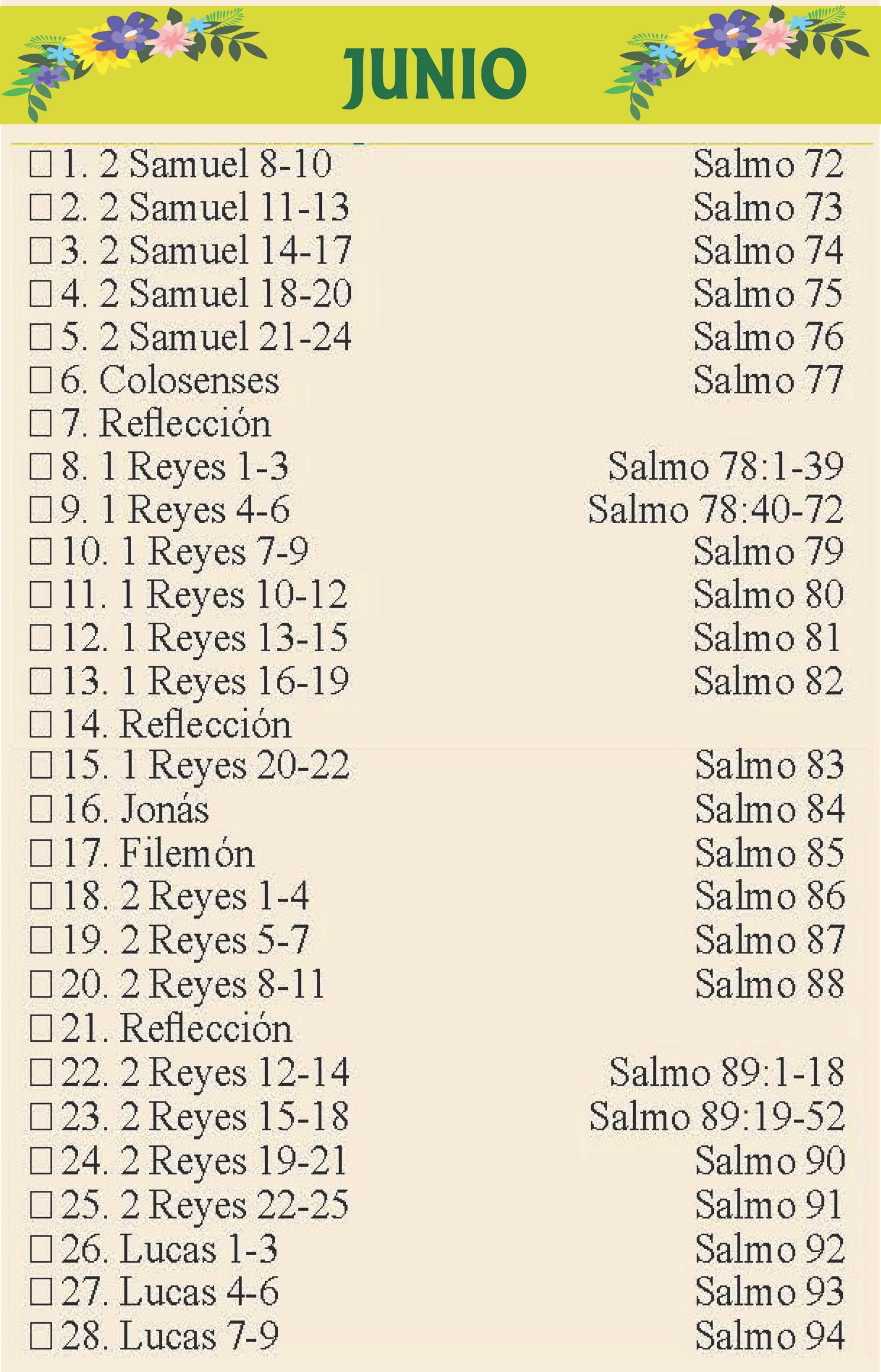 June Study Plan
