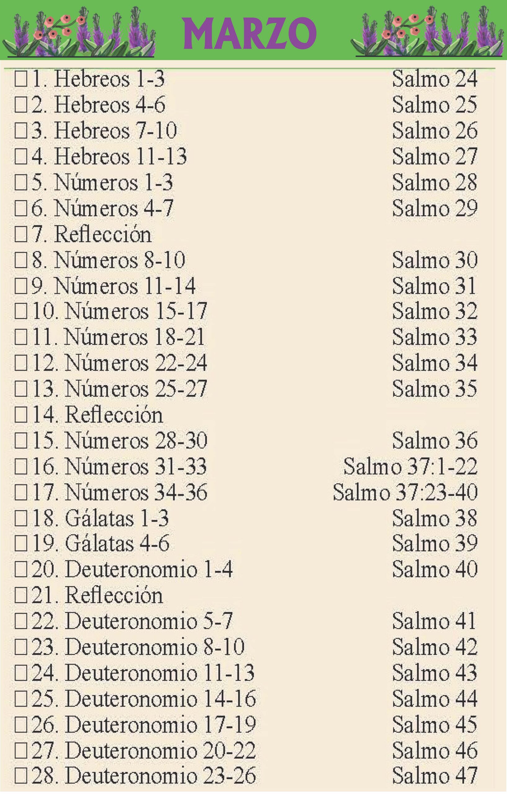 March Study Plan