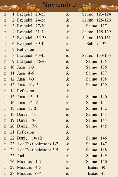 November Study Plan