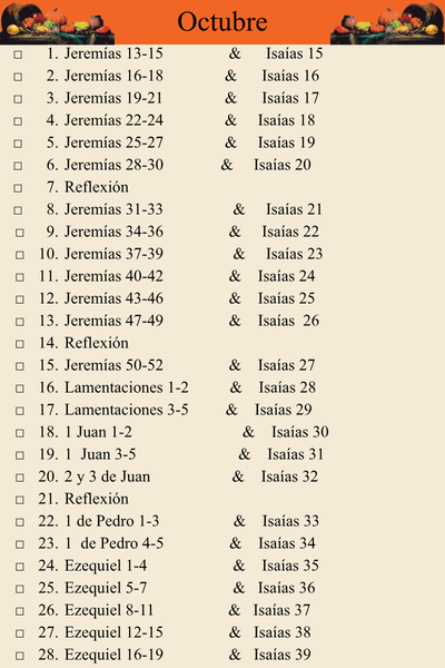 October Study Plan