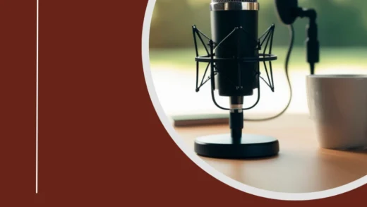 Imagen de Podcast en donde hay un micrófono