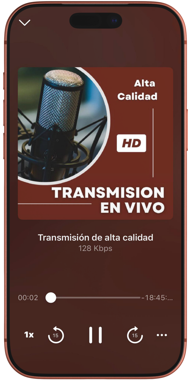 Telefono con el player
